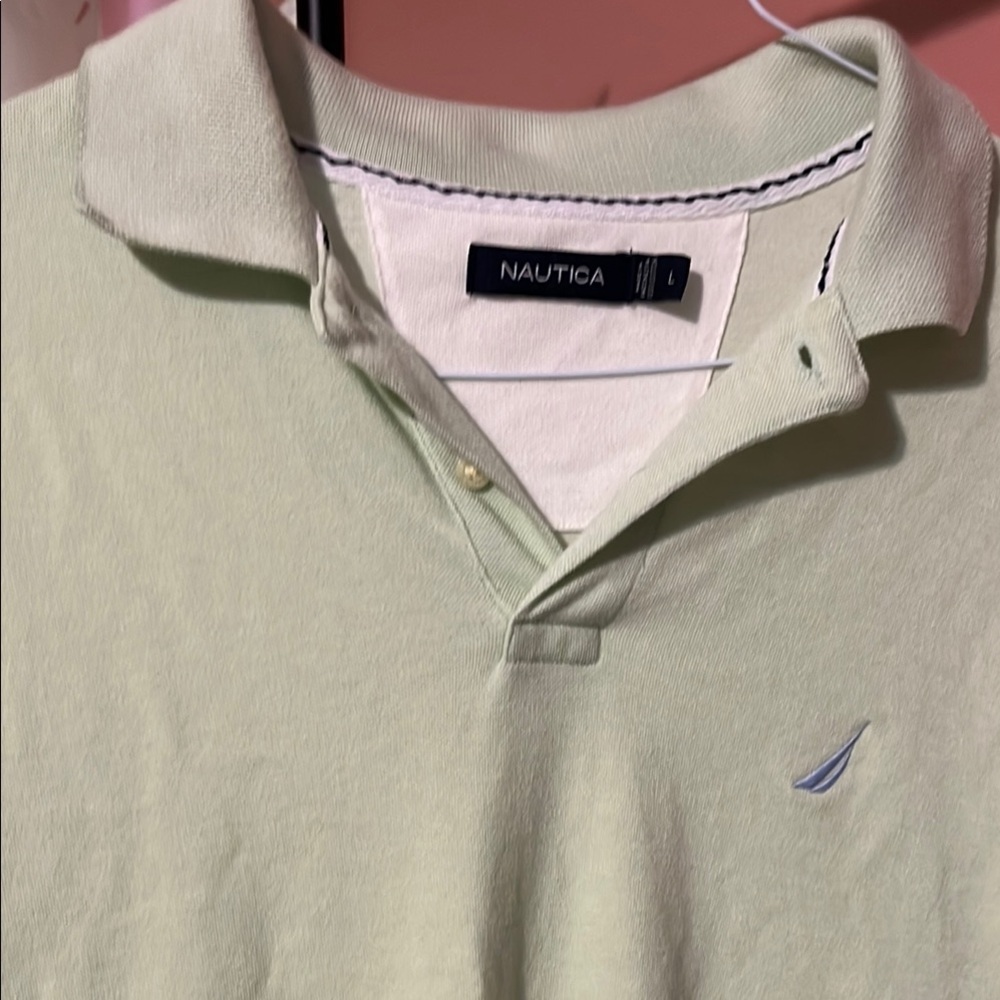 Nautica Green Polo Shirt Casual Comfort